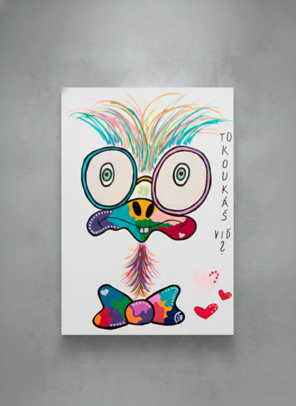 Madlenka – obraz na plátně „Pštros“ (80×60 cm, limitovaná edice 10 ks)