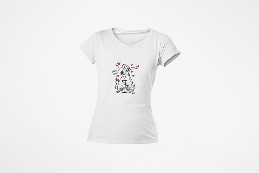 Dámské valentýnské tričko s výstřihem - Valentýn: Láska je láska